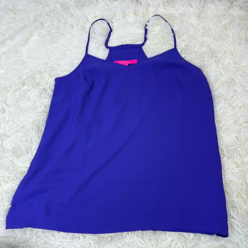 Lilly Pulitzer Dusk Top Royal Blue Tank Size XSmall Strappy Blouse Sleeveless
